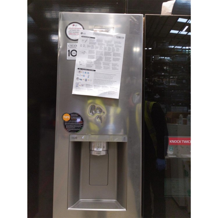 Refurbished LG InstaView ThinQ GSXV91BSAE 635 Litre Frost Free American Fridge Freezer Stainless Steel