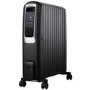 Refurbished electriQ 2500W Smart Oil Filled Radiator with Thermostat and Weekly Timer - Black