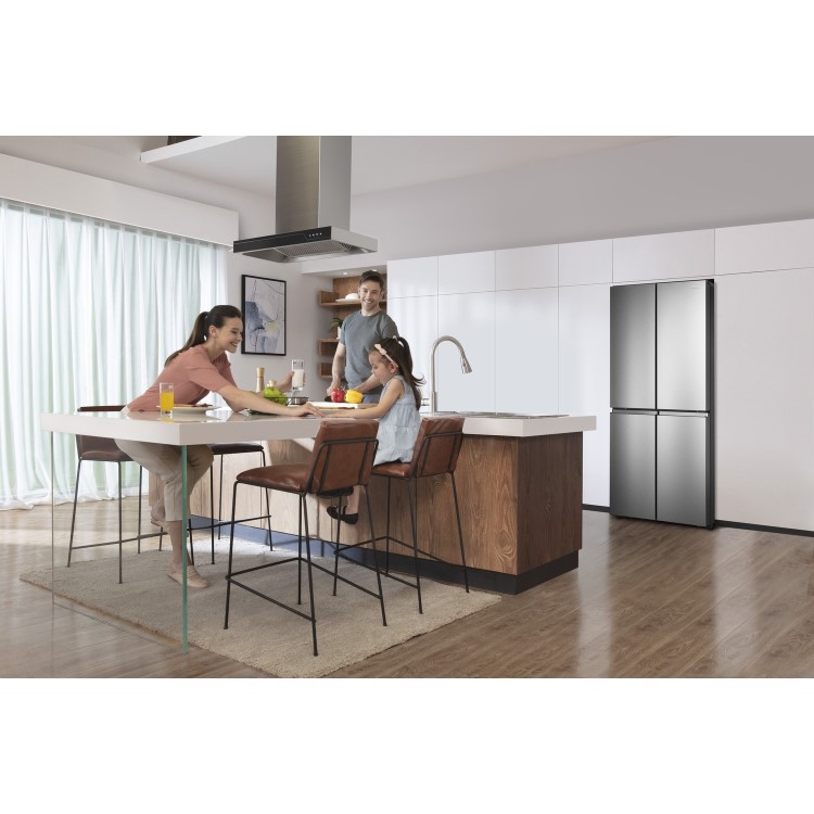 Refurbished Hisense RQ563N4AI1 432 Litre American Fridge Freezer Stainless Steel