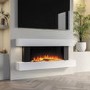 White 52inch Wall Mounted Electric Fireplace - AmberGlo