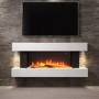 White 52inch Wall Mounted Electric Fireplace - AmberGlo