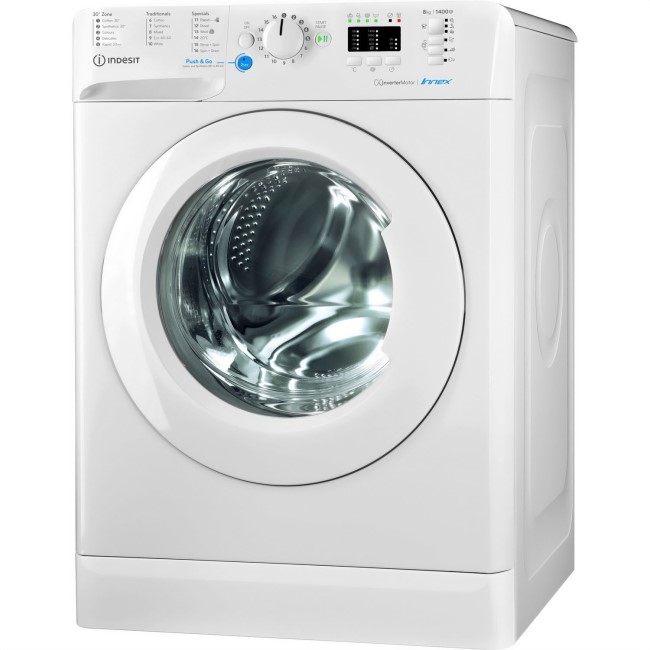 Indesit Push&Go 8kg 1400rpm Washing Machine - White