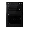A1/EQDO1BLACK Refurbished electriQ EQDO1BLACK 60cm Double Built In Electric Oven Black