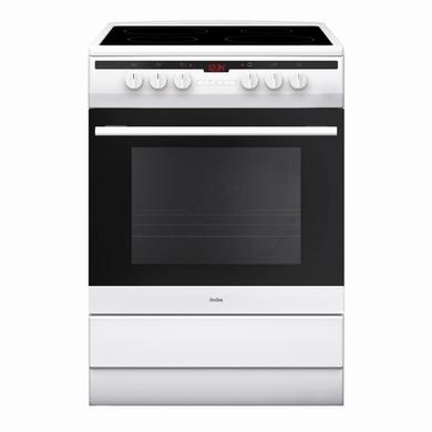 Refurbished Amica 60cm Single Fan Oven Electric Cooker With Ceramic Hob - White