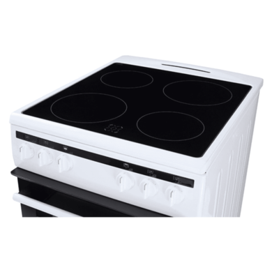 Refurbished Amica 60cm Single Fan Oven Electric Cooker With Ceramic Hob - White