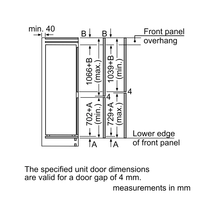 Refurbished Neff KI7861FE0G Integrated 260 Litre 70/30 Frost Free Fridge Freezer White