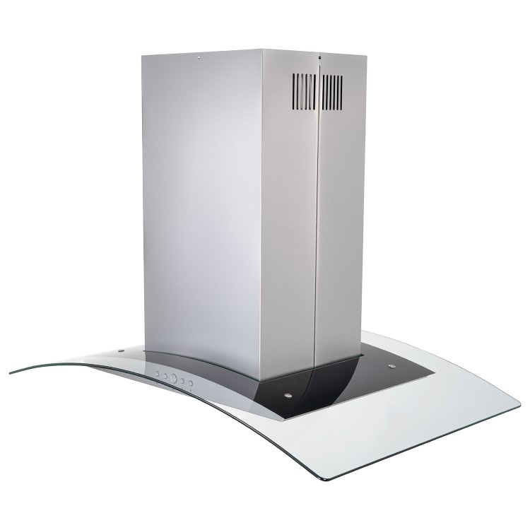 Refurbished Electriq 90cm Curved Glass Island Cooker Hood Stainless Steel
