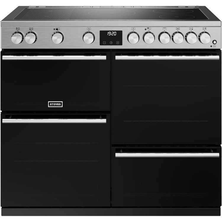 Refurbished Stoves Precision Deluxe D1000Ei 100cm Electric Range Cooker Stainless Steel