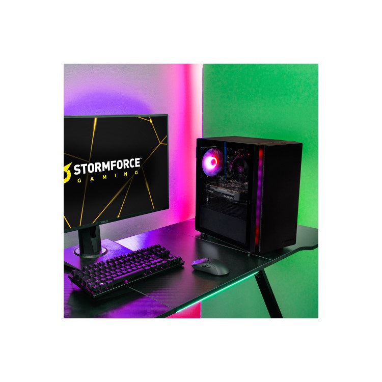 Refurbished StormForce Onyx AMD Ryzen 5 5600G 16GB 1TB AMD Radeon Graphics Windows 11 Gaming PC