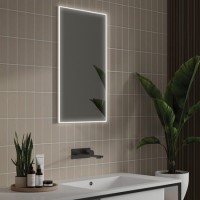 GRADE A1 - Rectangular LED Bathroom Mirror with Demister 400 x 700mm- HiB Air 40 