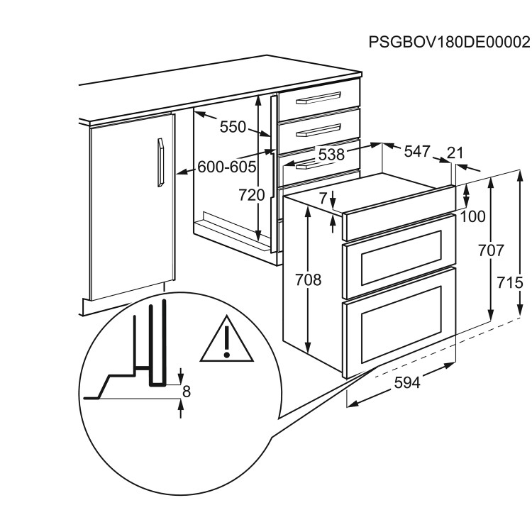 Refurbished Zanussi Series 20 ZPHNL3X1 60cm Double Built Under Electric Oven Stainless Steel