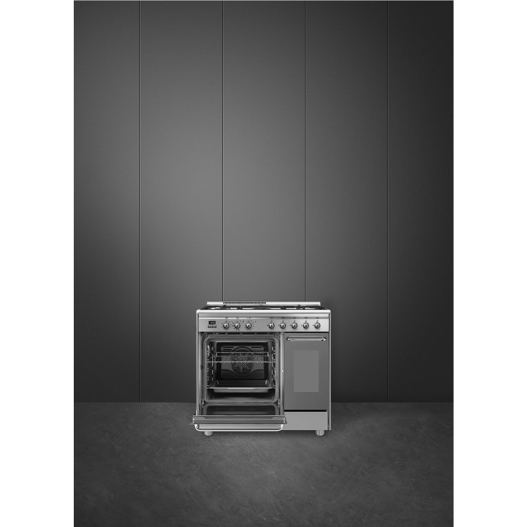 Refurbished Smeg CG92PX9 90cm Dual Fuel Range Cooker Stainless Steel