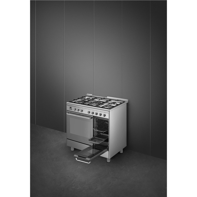 Refurbished Smeg CG92PX9 90cm Dual Fuel Range Cooker Stainless Steel