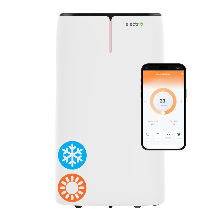 EcoSilent 14000 BTU Smart Portable Air Conditioner with Air Purifier and Heat Pump