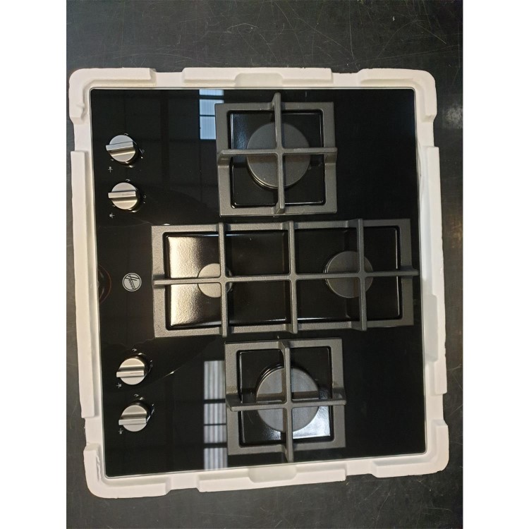 Refurbished Hoover HVG6DK3B 60cm Gas on Glass 4 Burner Gas Hob Black