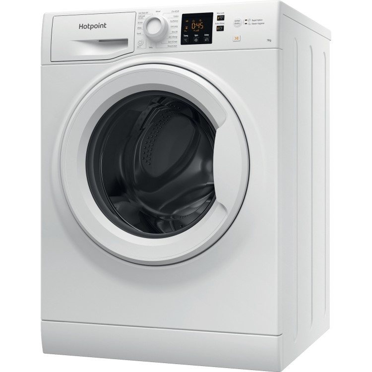 Refurbished Hotpoint Anti-Stain NSWM743UWUKN Freestanding 7KG 1400 Spin Washing Machine White