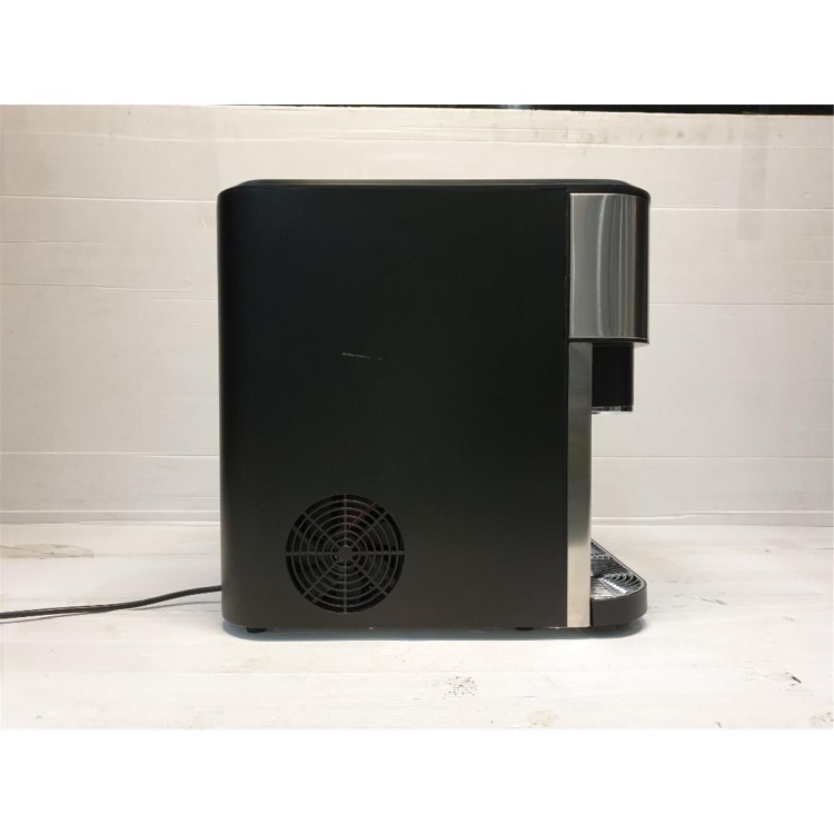 Refurbished electriQ eiqicecm Countertop Ice Maker With Ice Crusher and Water Dispenser in Stainless Steel Black