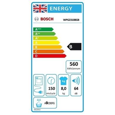 Refurbished Bosch Series 6 WPG23108GB Freestanding Condenser 8KG Tumble Dryer White