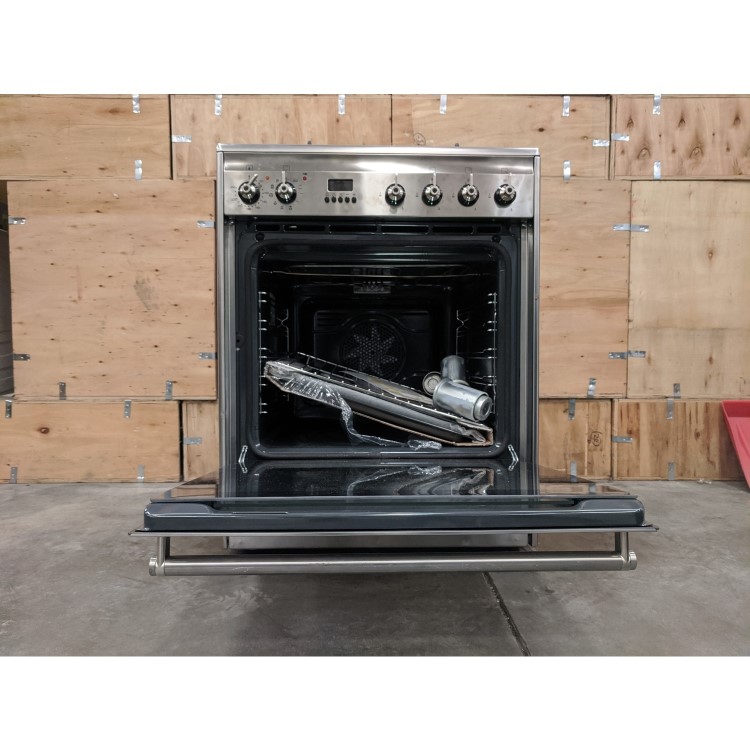 Refurbished Smeg Concert SUK61PX8 60cm Dual Fuel Cooker with Pyrolytic Cleaning Stainless Steel