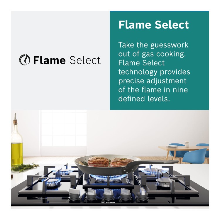 Bosch Series 6 90cm 5 Burner Gas Hob - Stainless Steel