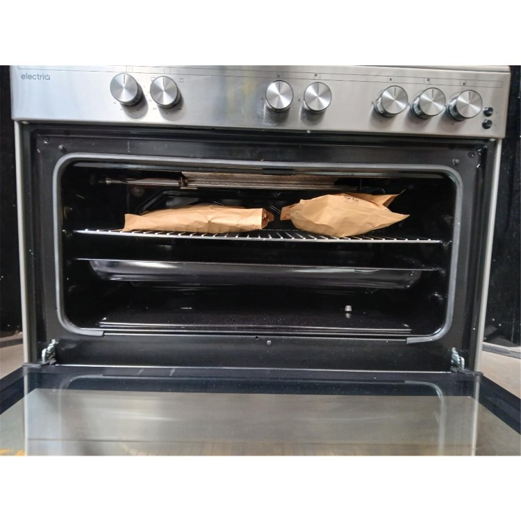 Refurbished electriQ EQRANGE90GASSS 90cm Gas Single Oven Range Cooker Stainless Steel