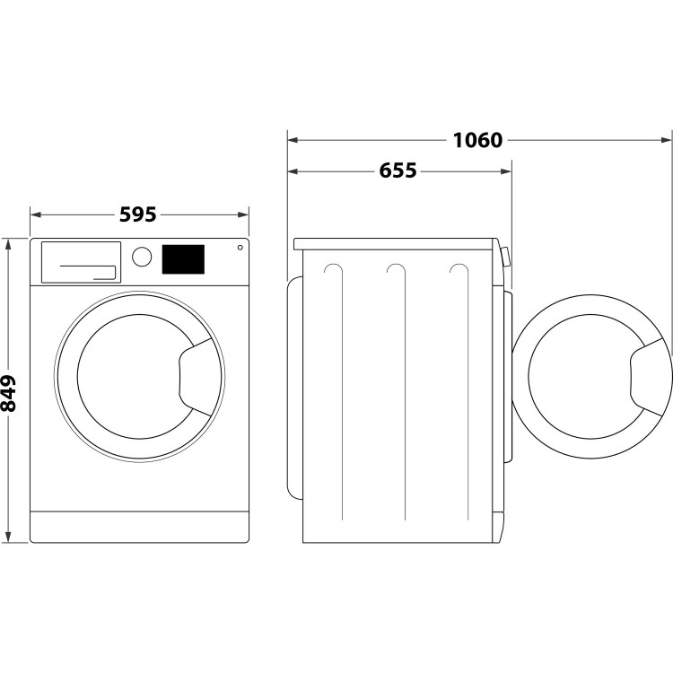 Refurbished Hotpoint Crease Care NTM1192BSKUK Freestanding Heat Pump 9KG Tumble Dryer Black
