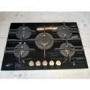 Refurbished Hotpoint FTGHG751DHBK 75cm Gas on Glass 5 Burner Gas Hob with Vertical Flame Black