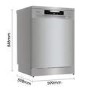Refurbished Hisense Hygiene HS643D60XUK 16 Place Freestanding Dishwasher Stainless Steel