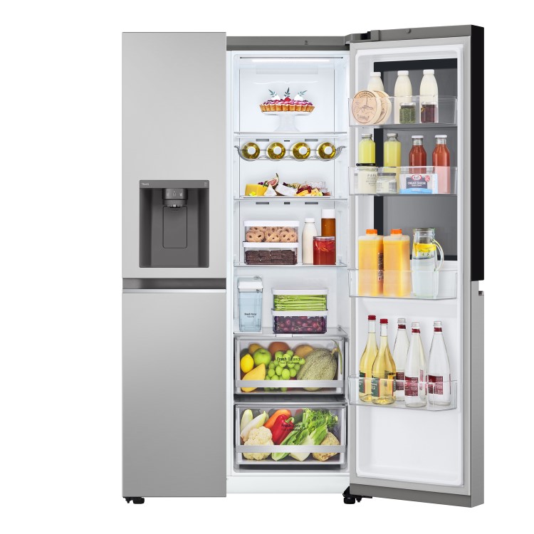 Refurbished LG InstaView GSGV81PYLL Freestanding 635 Litre Frost Free American Fridge Freezer Prime Silver