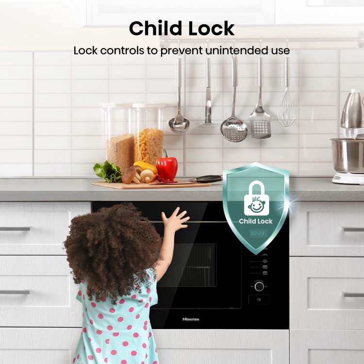 Hisense Built-In 900W Microwave & Grill - Black