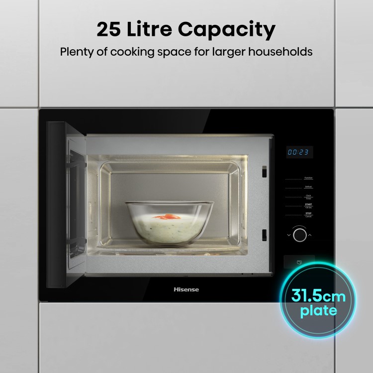 Hisense Built-In 900W Microwave & Grill - Black