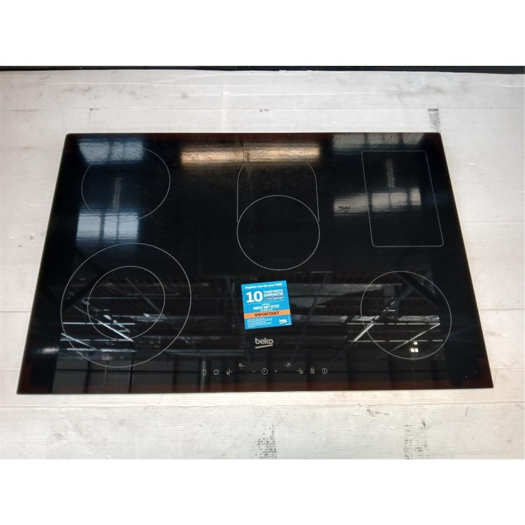 Refurbished Beko HIC85402T 77cm 5 Zone Ceramic Hob Black