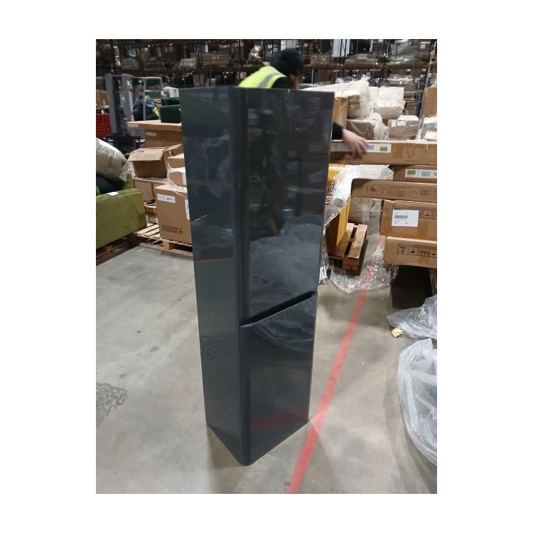 IMPERFECT - Double Door Dark Grey Wall Hung Tall Bathroom Cabinet 400 x 1400mm - Pendle