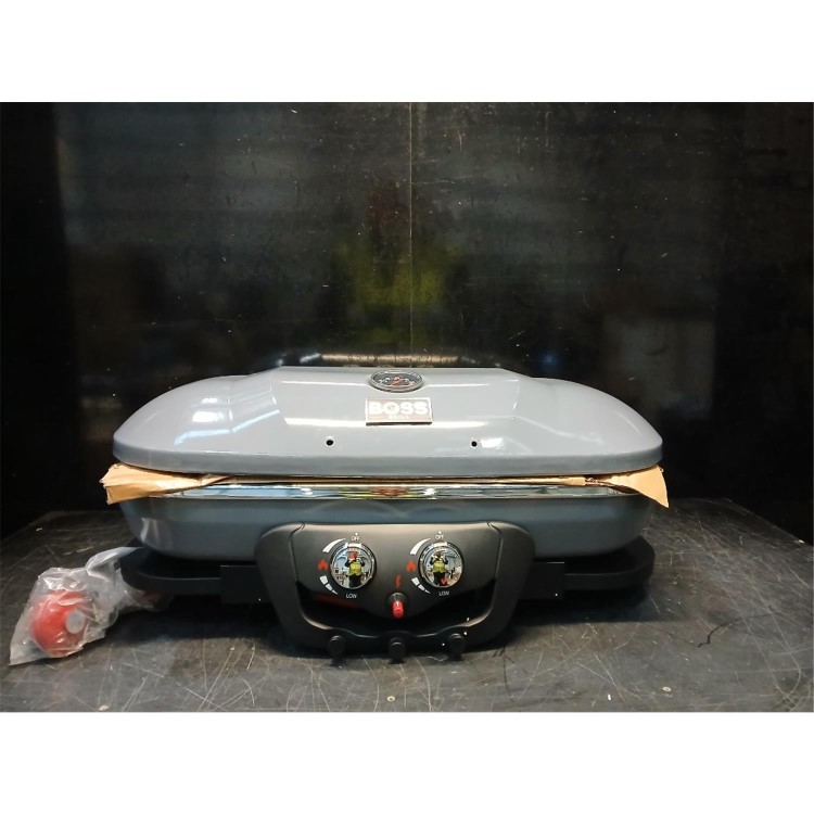 Refurbished Boss Grill Deluxe Portable - 2 Burner Gas BBQ Grill with Trolley - Grey