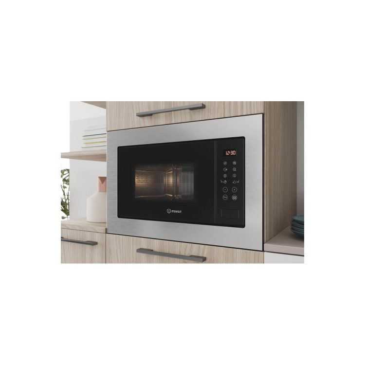 Indesit Built-In 900W Microwave with Grill - Stainless Steel