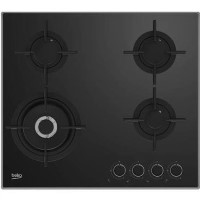 Beko 60cm 4 Burner Gas on Glass Hob - Black