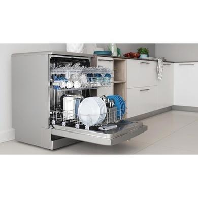 Refurbished Indesit 14 Place Freestanding Dishwasher, fast&clean, push&go, intensive program, eco, programme, Silver, E rated