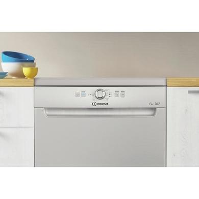 Refurbished Indesit 14 Place Freestanding Dishwasher, fast&clean, push&go, intensive program, eco, programme, Silver, E rated