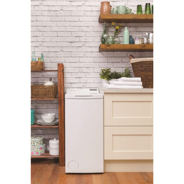 Refurbished Hotpoint WMTF722UUKN Freestanding 7KG 1200 Spin Top Loading Washing Machine White