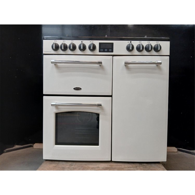 Refurbished Belling Farmhouse 444411821 90cm Dual Fuel Range Cooker
