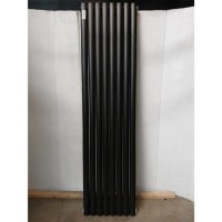Sorrento Midnight Black Vertical Oval Designer Radiator 1800x472mm Double Panel 4983 BTU