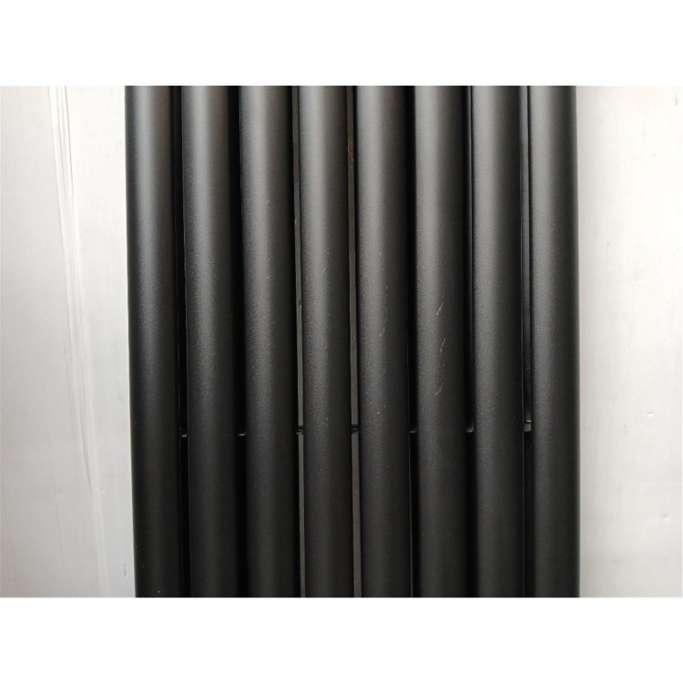 Sorrento Midnight Black Vertical Oval Designer Radiator 1800x472mm Double Panel 4983 BTU