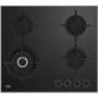 Refurbished Beko HCLW64222S 60cm 4 Burner Gas on Glass Hob Black