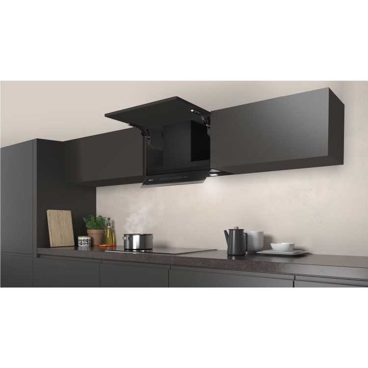 Neff N70 60cm Integrated Cooker Hood with Fold-out Glass Deflector - Black