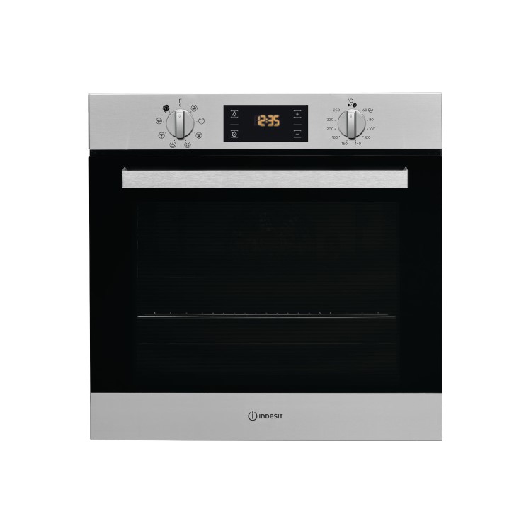 Refurbished Indesit IFW6340IXUK 60cm Single Built In Electric Oven Stainless Steel