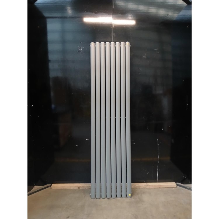 Refurbished Light Grey Electric Vertical Designer Radiator 2.4kW with Wi-Fi Thermostat - H1800xW472mm - IPX4 Bathroom Safe