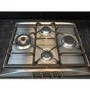Refurbished Smeg Cucina PBP6B6B60 60cm 4 Burner Gas Hob with Wok Burner Stainless Steel
