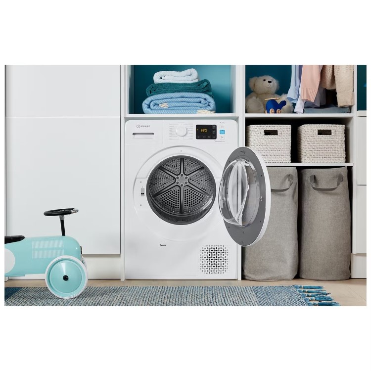 Refurbished Indesit Push&Go YTM1182XUK Freestanding Heat Pump 8KG Tumble Dryer White