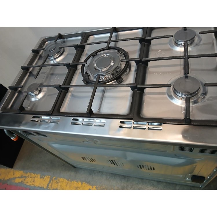 Refurbished electriQ EQRANGE90DFSCMD 90cm Dual Fuel Range Cooker with Mirror Door Finish Stainless Steel