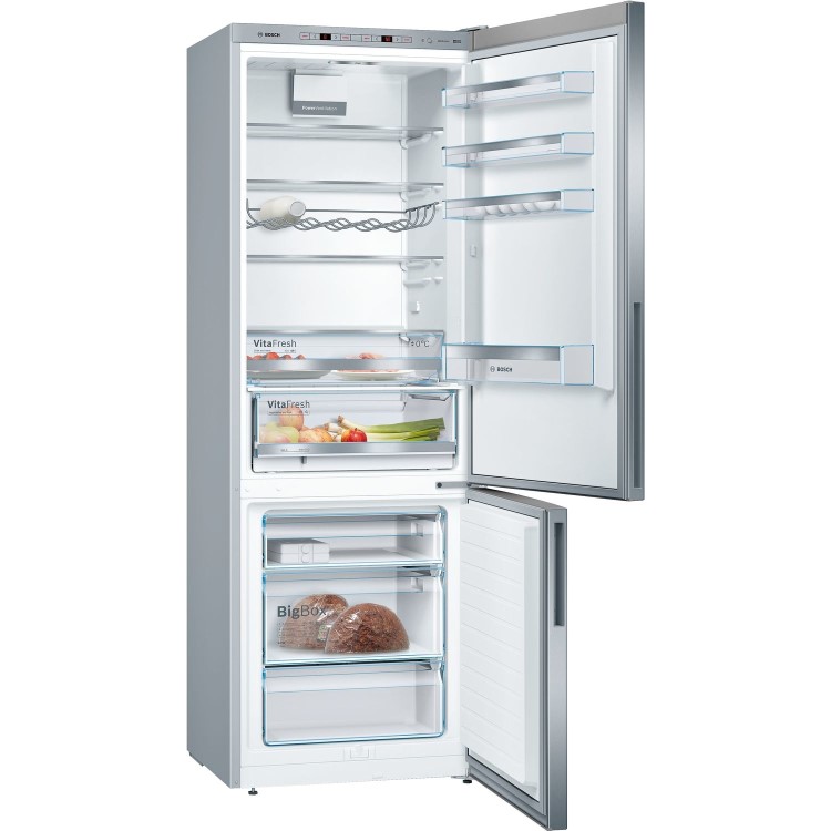 Refurbished Bosch Series 6 KGE49AICAG Freestanding 413 Litre 60/40 Low Frost Fridge Freezer With VitaFresh Stainless Steel